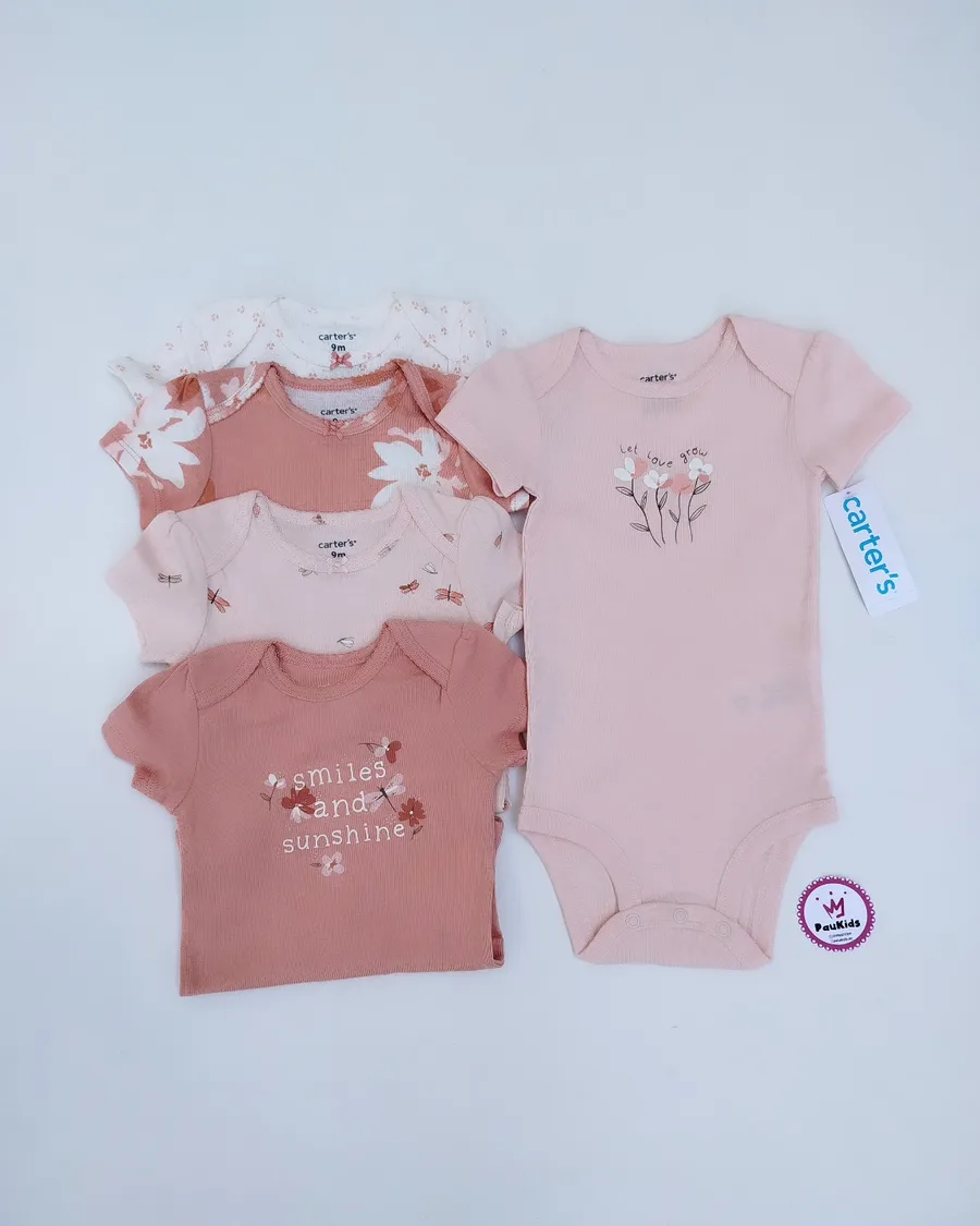 Bodysuits Pack X5 flores rosa