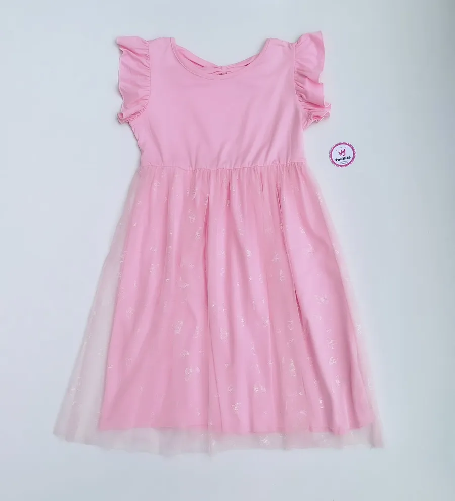 Vestido Rosa Tull Mariposas