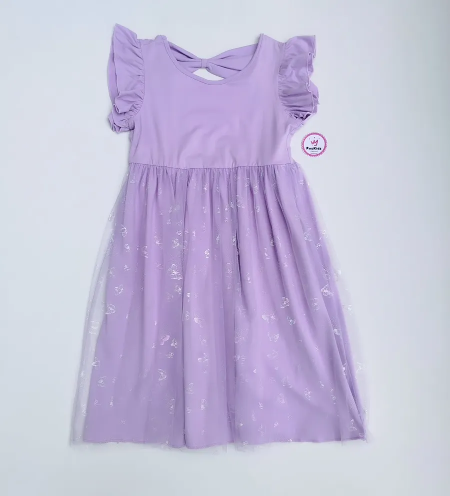 Vestido Lila Tull Mariposas