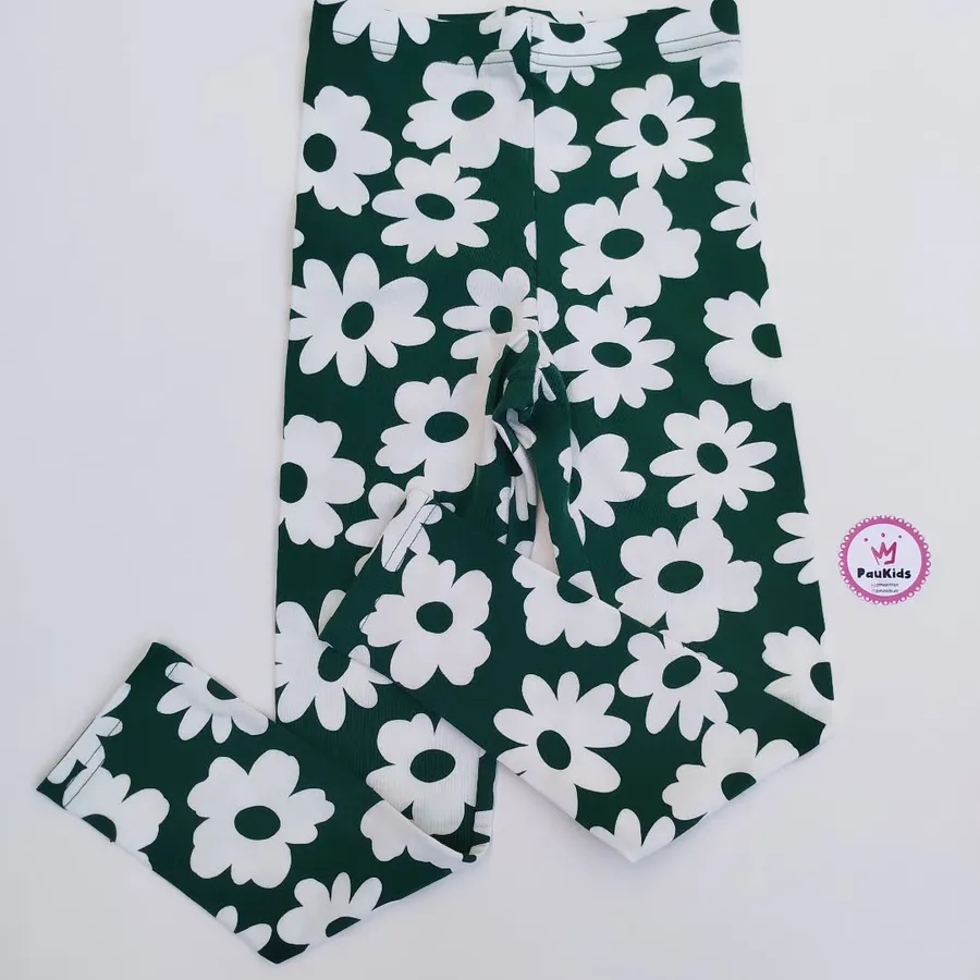 Licra Verde Flores