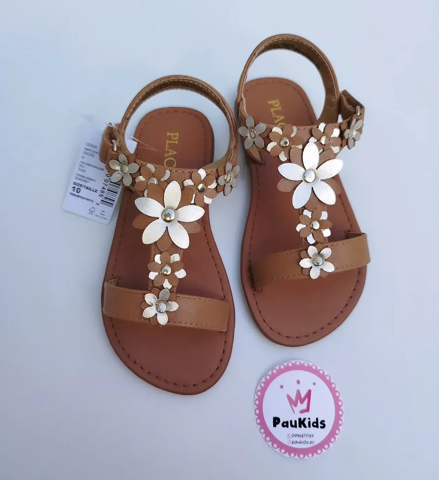 Zapatillas Café Floreadas
