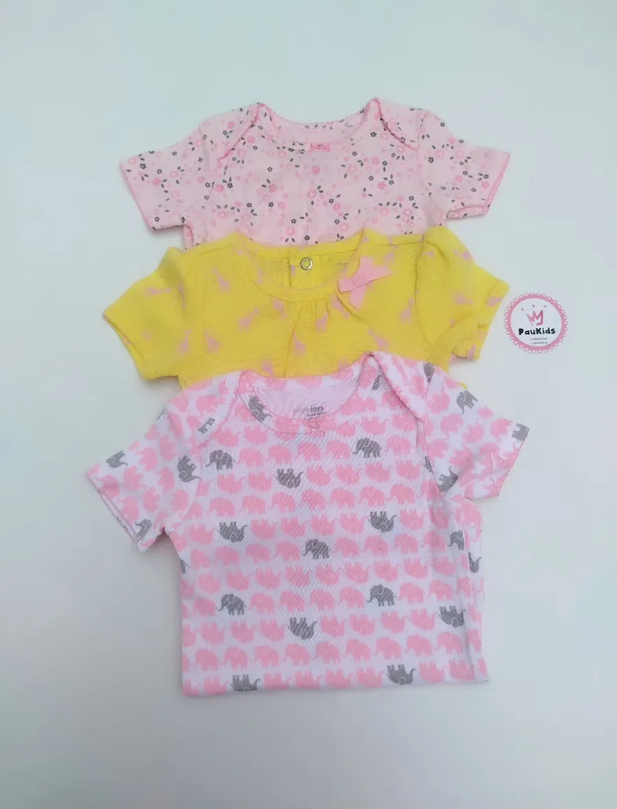 Set bodies x3 rosa / amarillo